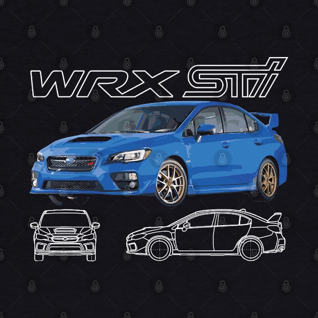 subie Type S VAB 2019 Pearl world rally blue print by cowtown_cowboy